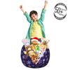 Ambesonne Snowflake Storage Toy Bag Chair, Pattern of Continuous Purple Toned Monochrome Modern Motifs Winter, Stuffed Animal Organizer Washable Bag, Small Size, Indigo Purple view 3