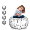 Ambesonne Paris Storage Toy Bag Chair, World Capital City of Love French European Hand Drawn Sketch Eiffel Illustration, Stuffed Animal Organizer Washable Bag, Large Size, White and Black view 2