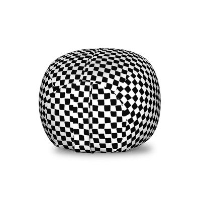 Ambesonne Mudcloth Storage Toy Bag Chair, Geometric Contemporary Style Checkered Abstract Squares Pattern Urban Design, Stuffed Animal Organizer Washable Bag, Small Size, Black White