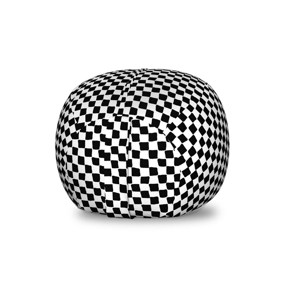 Ambesonne Mudcloth Storage Toy Bag Chair, Geometric Contemporary Style Checkered Abstract Squares Pattern Urban Design, Stuffed Animal Organizer Washable Bag, Small Size, Black White