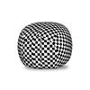 Ambesonne Mudcloth Storage Toy Bag Chair, Geometric Contemporary Style Checkered Abstract Squares Pattern Urban Design, Stuffed Animal Organizer Washable Bag, Small Size, Black White view 1
