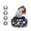 Ambesonne Galaxy Storage Toy Bag Chair, Galaxy Space Art Solar System Planets Mars Mercury Uranus Jupiter Venus Print, Stuffed Animal Organizer Washable Bag, Small Size, Salmon Blue view 2