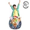 Ambesonne Mid Century Storage Toy Bag Chair, Modern Style Retro Pattern Droplet Shapes Mosaic in Tones, Stuffed Animal Organizer Washable Bag, Small Size, Taupe Blue view 3
