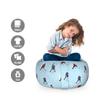 Ambesonne Sport Storage Toy Bag Chair, Abstract Lines Background Ice Hockey Pattern Competitive Match Winter Season, Stuffed Animal Organizer Washable Bag, Small Size, Black Blue view 2
