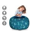 Ambesonne Ballet Storage Toy Bag Chair, Snowflake Ballerina Dancers Noel Winter Themed Christmas Elf Design, Stuffed Animal Organizer Washable Bag, Large Size, Petrol Blue view 2