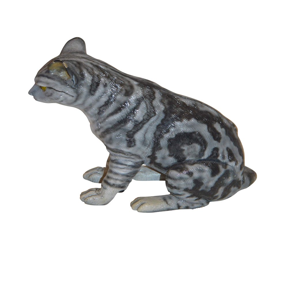 NIFAO Sitting Cat Bronze Statue - Size: 11" L x 6" W x 11" H.