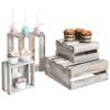 MyGift Shabby Whitewashed Wood Cake Stand, Decorative Dessert, Bakery, Cupcake and Appetizer Riser Stand, Wooden Nesting Organizer Storage Crates, Set of 4 view 1