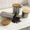 Takakuwa Metal 407866 Stainless Steel Coffee Canister, Satin, Large, Measure Spoon Set view 2