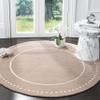 SAFAVIEH Bella Collection 3' Round Beige/Ivory BEL151J Handmade Dotted Border Premium Wool Area Rug view 1