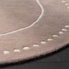 SAFAVIEH Bella Collection 3' Round Beige/Ivory BEL151J Handmade Dotted Border Premium Wool Area Rug view 2