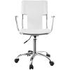 America Luxury - Chairs Contemporary Modern Designer Home Business Office Work Desk Chair White Faux Vinyl Leather Aluminum view 3