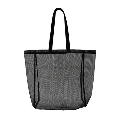 Black Mesh Reusable Shopping Tote Bag 19 Inch High