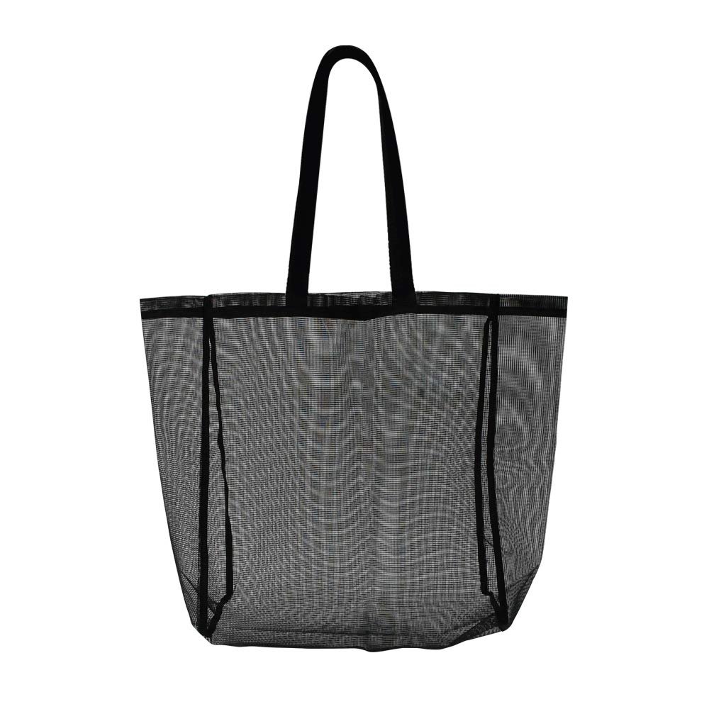 Black Mesh Reusable Shopping Tote Bag 19 Inch High