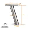 AKB Hardware Set of 4 Stainless Steel Slanted Sofa Legs  Strong Round Tube Design, Durable Furniture Legs, Modern Style (12" H) view 2