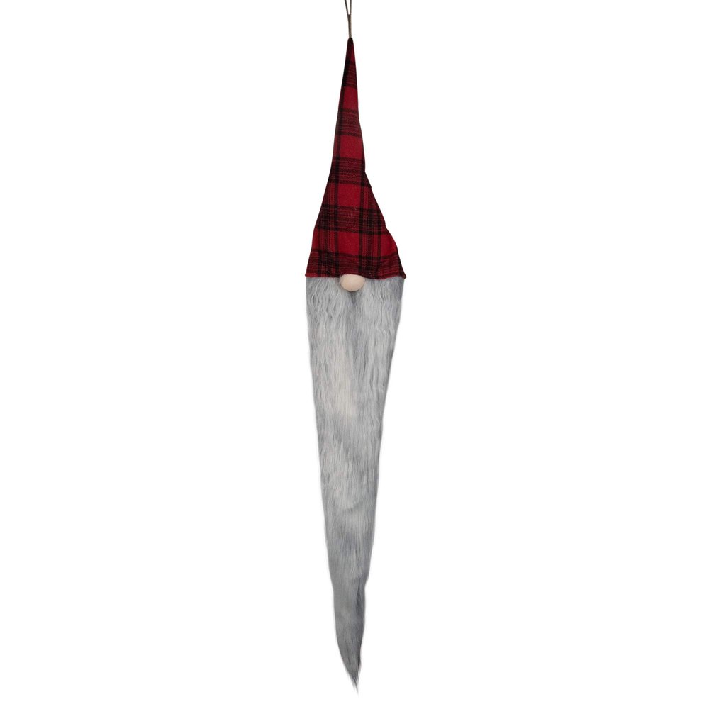 30" Red and Black Plaid Hanging Christmas Gnome