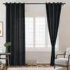 Frelement Extra Wide 120" W x 96" L Indoor Linen Curtains Thermal Insulated Drapes Grommet Privacy Panels for Bedroom, Living Room, Black, 1 Panel view 1