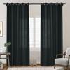 Frelement Extra Wide 120" W x 96" L Indoor Linen Curtains Thermal Insulated Drapes Grommet Privacy Panels for Bedroom, Living Room, Black, 1 Panel view 2