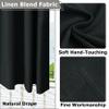 Frelement Extra Wide 120" W x 96" L Indoor Linen Curtains Thermal Insulated Drapes Grommet Privacy Panels for Bedroom, Living Room, Black, 1 Panel view 4