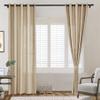 Frelement Extra Wide 120" W x 96" L Indoor Linen Curtains Thermal Insulated Drapes Grommet Privacy Panels for Bedroom, Living Room, Burly Wood, 1 Panel view 1