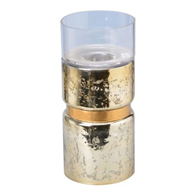 A & B Home 15" Gold Vintage Glamour Halloway Medium Candle Holder