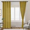 Frelement Khaki Breathable Faux Linen Curtains Noise Reduction Bronze Grommet Drapes for Bedroom, Patio Door, Bathroom, 100" W x 84" L, 1 Panel view 1