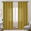 Frelement Khaki Breathable Faux Linen Curtains Noise Reduction Bronze Grommet Drapes for Bedroom, Patio Door, Bathroom, 100" W x 84" L, 1 Panel view 2