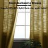 Frelement Khaki Breathable Faux Linen Curtains Noise Reduction Bronze Grommet Drapes for Bedroom, Patio Door, Bathroom, 100" W x 84" L, 1 Panel view 3