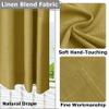 Frelement Khaki Breathable Faux Linen Curtains Noise Reduction Bronze Grommet Drapes for Bedroom, Patio Door, Bathroom, 100" W x 84" L, 1 Panel view 4