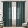Frelement Everglade Teal Breathable Faux Linen Curtains Noise Reduction Bronze Grommet Drapes for Bedroom, Patio Door, Bathroom, 100" W x 84" L, 1 Panel view 2