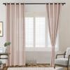 Frelement Pink Lemonade Breathable Faux Linen Curtains Noise Reduction Bronze Grommet Drapes for Bedroom, Patio Door, Bathroom, 100" W x 84" L, 1 Panel view 1