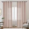 Frelement Pink Lemonade Breathable Faux Linen Curtains Noise Reduction Bronze Grommet Drapes for Bedroom, Patio Door, Bathroom, 100" W x 84" L, 1 Panel view 2