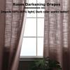 Frelement Pink Lemonade Breathable Faux Linen Curtains Noise Reduction Bronze Grommet Drapes for Bedroom, Patio Door, Bathroom, 100" W x 84" L, 1 Panel view 3