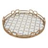 Medium Geometric Mirror Glass Round Tray - 16" - Gold view 1