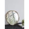 Medium Geometric Mirror Glass Round Tray - 16" - Gold view 2