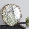 Medium Geometric Mirror Glass Round Tray - 16" - Gold view 3