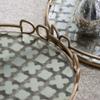 Medium Geometric Mirror Glass Round Tray - 16" - Gold view 4