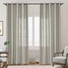 Frelement Gray Breathable Faux Linen Curtains Noise Reduction Bronze Grommet Drapes for Bedroom, Patio Door, Bathroom, 100" W x 84" L, 1 Panel view 2