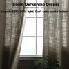 Frelement Gray Breathable Faux Linen Curtains Noise Reduction Bronze Grommet Drapes for Bedroom, Patio Door, Bathroom, 100" W x 84" L, 1 Panel view 3