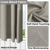Frelement Gray Breathable Faux Linen Curtains Noise Reduction Bronze Grommet Drapes for Bedroom, Patio Door, Bathroom, 100" W x 84" L, 1 Panel view 4