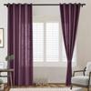 Frelement Plum Breathable Faux Linen Curtains Noise Reduction Bronze Grommet Drapes for Bedroom, Patio Door, Bathroom, 100" W x 84" L, 1 Panel view 1