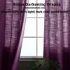 Frelement Plum Breathable Faux Linen Curtains Noise Reduction Bronze Grommet Drapes for Bedroom, Patio Door, Bathroom, 100" W x 84" L, 1 Panel view 3