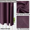 Frelement Plum Breathable Faux Linen Curtains Noise Reduction Bronze Grommet Drapes for Bedroom, Patio Door, Bathroom, 100" W x 84" L, 1 Panel view 4
