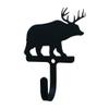 Village Wrought Iron WH-353-S 4 Inch Bear/Deer - Wall Hook Small, Black view 1