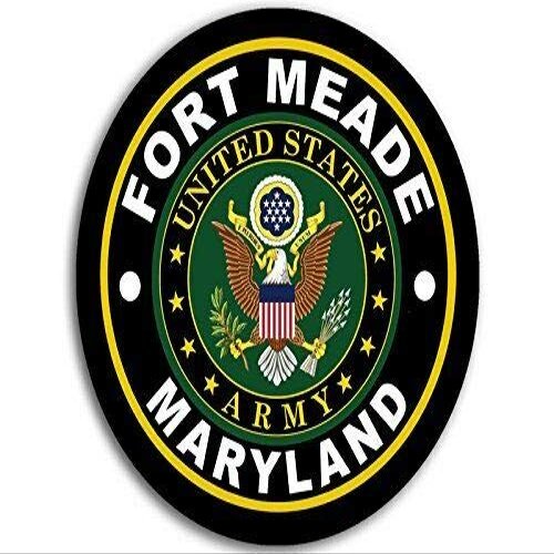 Magnet 4x4 inch Round Fort Meade Army Base Sticker (Logo Insignia Emblem md) Magnetic Magnet Vinyl Sticker