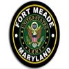Magnet 4x4 inch Round Fort Meade Army Base Sticker (Logo Insignia Emblem md) Magnetic Magnet Vinyl Sticker view 1