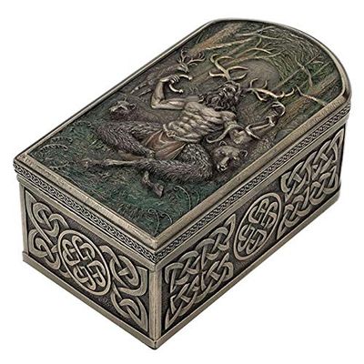 6" Cernunnos Celtic Pattern Trinket Box Gaulish Celts