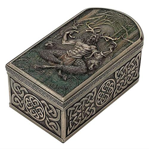 6" Cernunnos Celtic Pattern Trinket Box Gaulish Celts