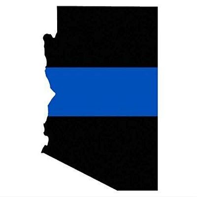 Magnet 3x4 inch Arizona Shaped Thin Blue Line Sticker (Police cop Officer Phoenix az) Magnetic Magnet Vinyl Sticker