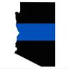 Magnet 3x4 inch Arizona Shaped Thin Blue Line Sticker (Police cop Officer Phoenix az) Magnetic Magnet Vinyl Sticker view 1