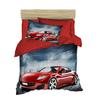 100% Cotton Cars Bedding Set, Red Car Themed Twin Size Quilt/Duvet Cover Set, Red, Boys Bed Set, No Flat or Fitted Sheet (3 Pieces) view 1